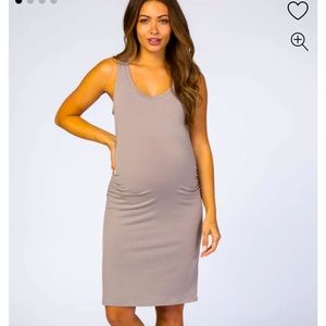 Pinkblush Taupe ruched fitted dress size small